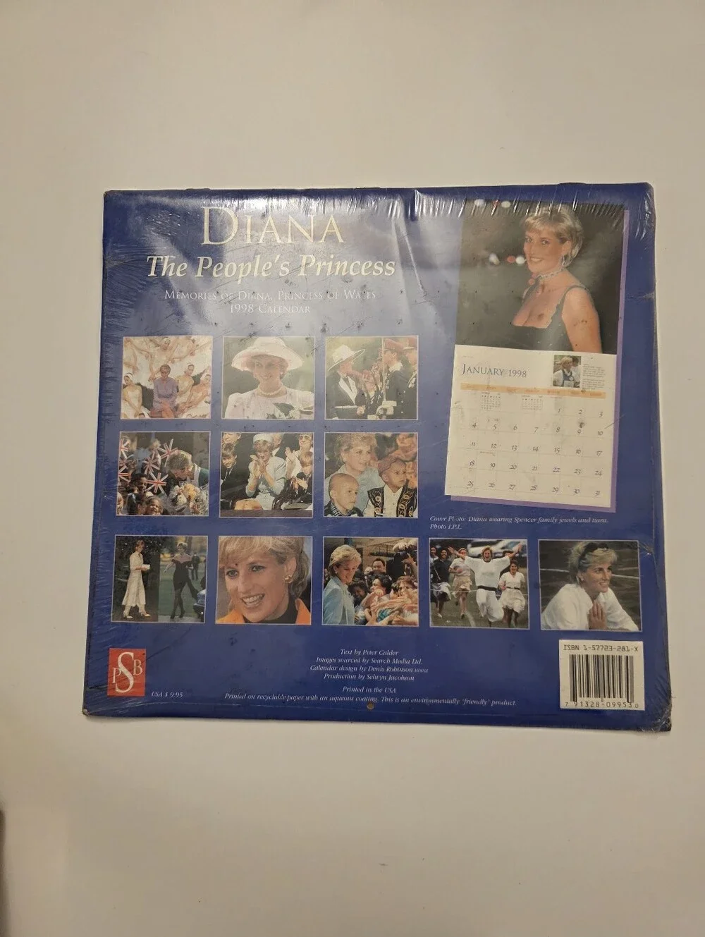 Vintage 1998 Diana The People's Princess Wall Calendar New Sealed